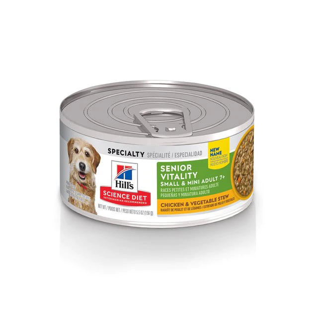 Hill's Science Diet Adult 7+ Small & Mini Senior Vitality Chicken & Vegetable Stew Canned Dog Food 1 Hill's Science Diet Adult 7+ Small & Mini Senior Vitality Chicken & Vegetable Stew Canned Dog Food