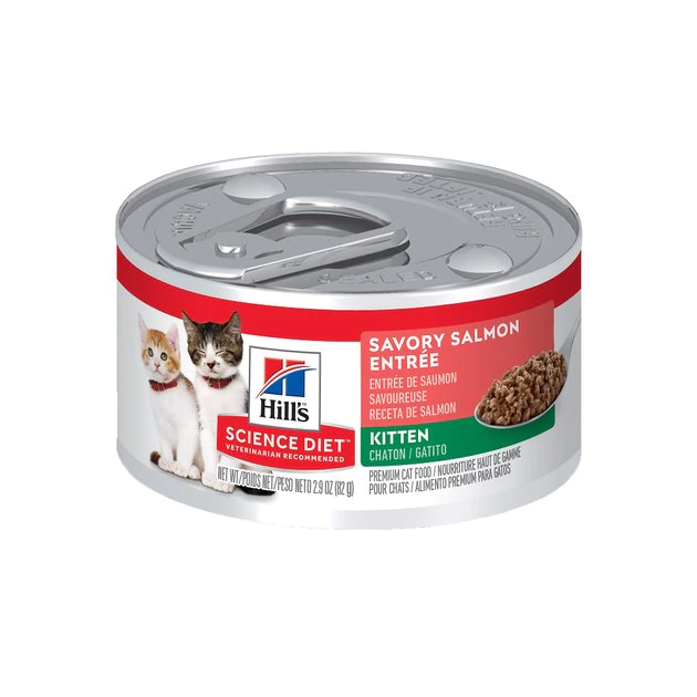 Hill's Science Diet Kitten Savory Salmon Entree Canned Cat Food 1 Hill's Science Diet Kitten Savory Salmon Entree Canned Cat Food