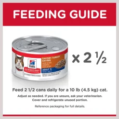 Hill's Science Diet Adult 7+ Savory Turkey Entree Canned Cat Food 16 Hill's Science Diet Adult 7+ Savory Turkey Entree Canned Cat Food -Science Diet || Exotic Nutrition Sales 110301 PT7. SY630 V1598539890
