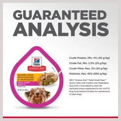 Hill's Science Diet Adult Small Paws Savory Chicken & Vegetable Stew Dog Food Trays -Science Diet || Exotic Nutrition Sales 133606 PT6. SY630 V1598154689