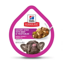 Hill's Science Diet Adult Small Paws Savory Beef & Vegetable Stew Dog Food Trays