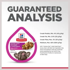 Hill's Science Diet Adult Small Paws Savory Beef & Vegetable Stew Dog Food Trays -Science Diet || Exotic Nutrition Sales 133608 PT6. SY630 V1598153795