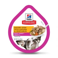 Hill's Science Diet Adult 7+ Small Paws Savory Chicken & Vegetable Stew Dog Food Trays