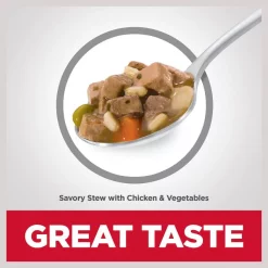 Hill's Science Diet Adult 7+ Small Paws Savory Chicken & Vegetable Stew Dog Food Trays -Science Diet || Exotic Nutrition Sales 133610 PT2. SY630 V1598157381