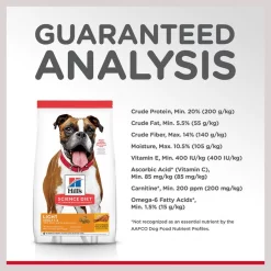 Hill's Science Diet Adult Light With Chicken Meal & Barley Dry Dog Food -Science Diet || Exotic Nutrition Sales 157796 PT6. SY630 V1605827525