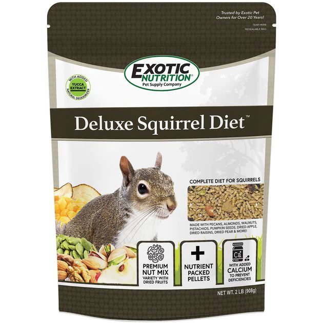 Exotic Nutrition Deluxe Diet Squirrel Food, 2-lb bag 1 Exotic Nutrition Deluxe Diet Squirrel Food, 2-lb bag