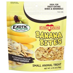 Exotic Nutrition Critter Selects Banana Bites Bird & Small Animal Treats, 2.75-oz bag