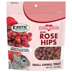 Exotic Nutrition Critter Selects Rose Hips Chinchilla Treats, 3-oz bag
