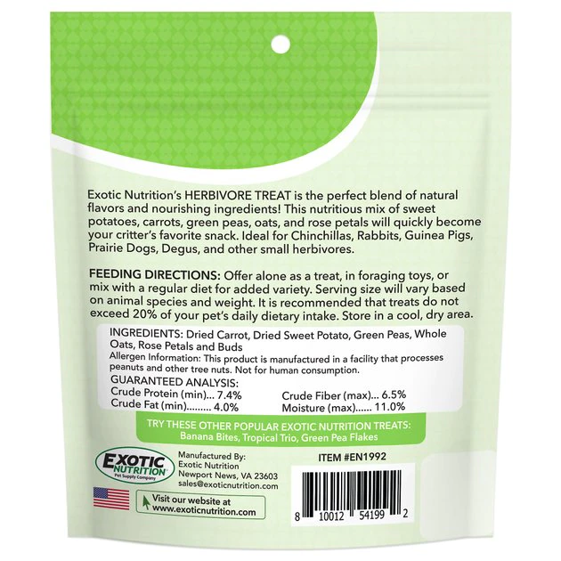 Exotic Nutrition Critter Selects Herbivore Small Animal Treats, 3-oz bag 2 Exotic Nutrition Critter Selects Herbivore Small Animal Treats, 3-oz bag - Image 2