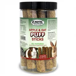 Exotic Nutrition Apple & Oat Puff Sticks Rabbit Treats, 9 count