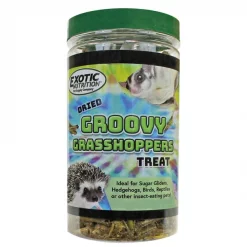 Exotic Nutrition Groovy Grasshoppers Small Animal Treats, 1.41-oz jar