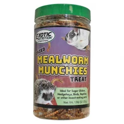 Exotic Nutrition Mealworm Munchies Hedgehog & Sugar Glider Treats, 1.96-oz jar