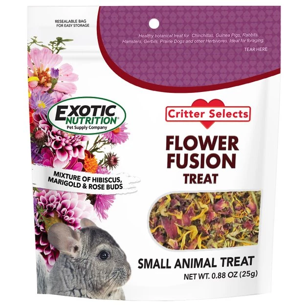 Exotic Nutrition Flower Fusion Small Pet Treats, 0.88-oz bag 1 Exotic Nutrition Flower Fusion Small Pet Treats, 0.88-oz bag