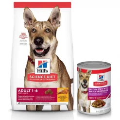 Hill's Science Diet Adult Chicken & Barley Recipe Dry Food + Savory Stew with Beef & Vegetables Canned Dog Food
