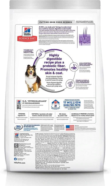 Hill's Science Diet Adult Sensitive Stomach & Skin Chicken Recipe Dry Food, 30-lb bag + Tender Turkey & Rice Stew Canned Dog Food 3 Hill's Science Diet Adult Sensitive Stomach & Skin Chicken Recipe Dry Food, 30-lb bag + Tender Turkey & Rice Stew Canned Dog Food - Image 3