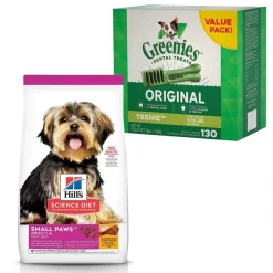 Hill's Science Diet||Greenies Hill's Science Diet Adult Small Paws Chicken Meal & Rice Recipe Dry Food + Greenies Teenie Dental Dog Treats