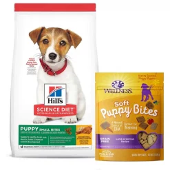 Science Diet || Exotic Nutrition Sales 7 Hill's Science Diet||Wellness Hill's Science Diet Puppy Healthy Development Small Bites Dry Food + Wellness Soft Puppy Bites Lamb & Salmon Recipe Grain-Free Dog Treats