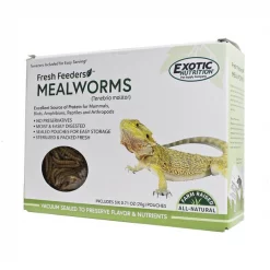 Exotic Nutrition Fresh Feeders Mealworms Reptile Food, 5-oz box