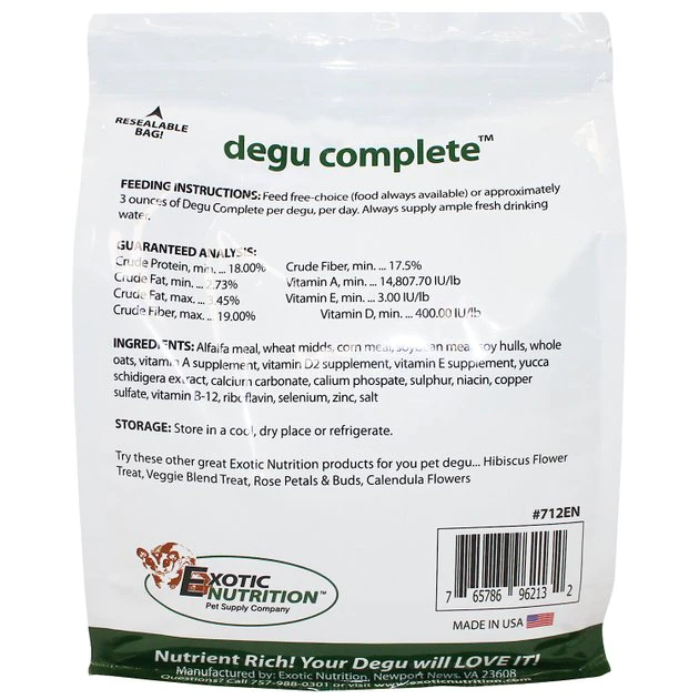Exotic Nutrition Degu Complete Food, 4-lb bag 2 Exotic Nutrition Degu Complete Food, 4-lb bag - Image 2