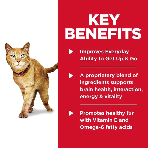 Hill's Science Diet 7+ Senior Vitality Chicken Recipe + Multiple Benefit Chicken Recipe Dry Cat Food 5 Hill's Science Diet 7+ Senior Vitality Chicken Recipe + Multiple Benefit Chicken Recipe Dry Cat Food - Image 5