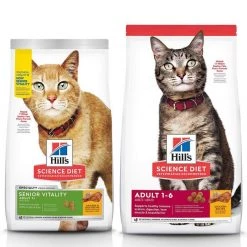 Hill's Science Diet 7+ Senior Vitality Chicken Recipe, 13-lb bag + Chicken Recipe Dry Cat Food, 16-lb bag