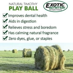 Exotic Nutrition Natural Timothy Play Ball Small Animal Treat -Science Diet || Exotic Nutrition Sales 347558 PT2. SY630 V1637363817