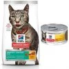 Hill's Science Diet Adult Perfect Weight Chicken Recipe Dry Food + Adult Urinary Hairball Control Savory Chicken Entree Canned Cat Food