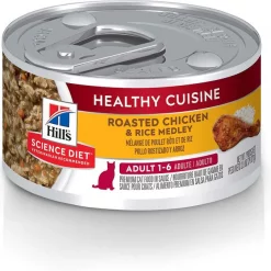 Hill's Science Diet Adult Indoor Chicken Recipe Dry Cat Food, 15.5-lb bag + Hill's Science Diet Adult Healthy Cuisine Roasted Chicken & Rice Medley Canned Cat Food, 2.8-oz, case of 26 -Science Diet || Exotic Nutrition Sales 353419 PT5. SY630 V1639542730