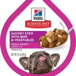Hill's Science Diet Small Paws Savory Chicken & Vegetable Stew + Beef & Vegetable Stew Dog Food Trays -Science Diet || Exotic Nutrition Sales 356850 PT5. SY630 V1640907117