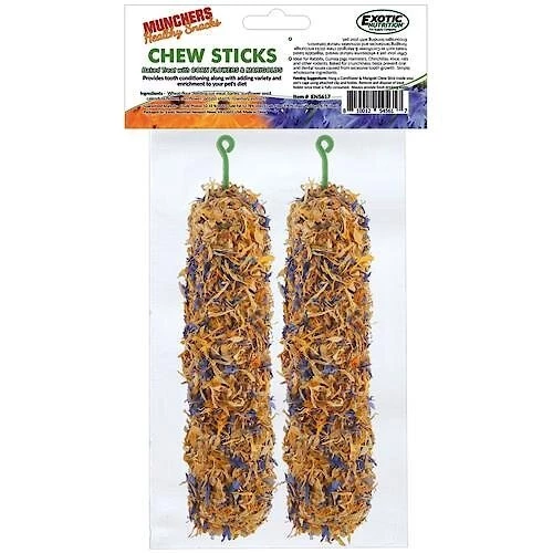 Exotic Nutrition Munchers Sticks w/ Cornflowers & Marigolds Small Pet Treats, 2 count 2 Exotic Nutrition Munchers Sticks w/ Cornflowers & Marigolds Small Pet Treats, 2 count - Image 2
