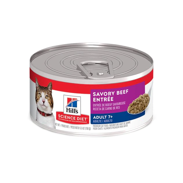 Hill's Science Diet Adult 7+ Savory Beef Entree Canned Cat Food 1 Hill's Science Diet Adult 7+ Savory Beef Entree Canned Cat Food