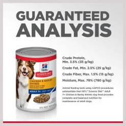 Hill's Science Diet Adult 7+ Chicken & Barley Entree Canned Dog Food 15 Hill's Science Diet Adult 7+ Chicken & Barley Entree Canned Dog Food -Science Diet || Exotic Nutrition Sales 48954 PT6. SY630 V1598153472