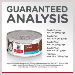 Hill's Science Diet Adult Hairball Control Ocean Fish Entree Canned Cat Food -Science Diet || Exotic Nutrition Sales 48987 PT6. SY630 V1598142708
