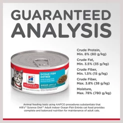 Hill's Science Diet Adult Indoor Ocean Fish Entree Canned Cat Food -Science Diet || Exotic Nutrition Sales 48994 PT6. SY630 V1605835909