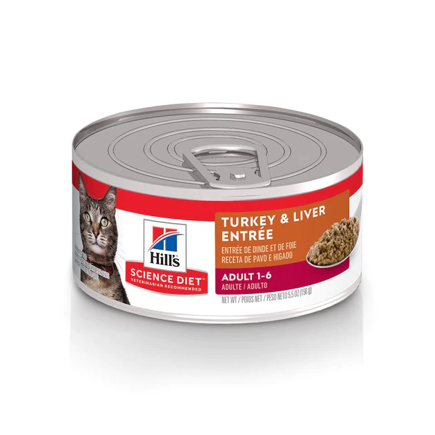 Hill's Science Diet Adult Turkey & Liver Entree Canned Cat Food 1 Hill's Science Diet Adult Turkey & Liver Entree Canned Cat Food