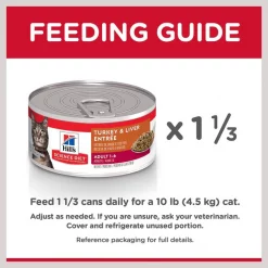 Hill's Science Diet Adult Turkey & Liver Entree Canned Cat Food 14 Hill's Science Diet Adult Turkey & Liver Entree Canned Cat Food -Science Diet || Exotic Nutrition Sales 49004 PT7. SY630 V1598142684