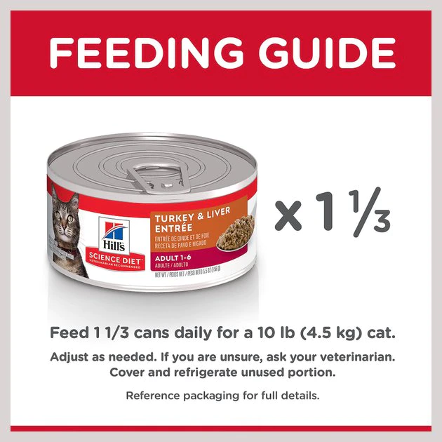 Hill's Science Diet Adult Turkey & Liver Entree Canned Cat Food 7 Hill's Science Diet Adult Turkey & Liver Entree Canned Cat Food - Image 7