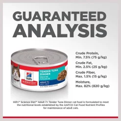 Hill's Science Diet Adult 7+ Tender Tuna Dinner Canned Cat Food -Science Diet || Exotic Nutrition Sales 52769 PT6. SY630 V1598151675
