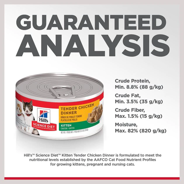 Hill's Science Diet Kitten Tender Chicken Dinner Canned Cat Food 7 Hill's Science Diet Kitten Tender Chicken Dinner Canned Cat Food - Image 7