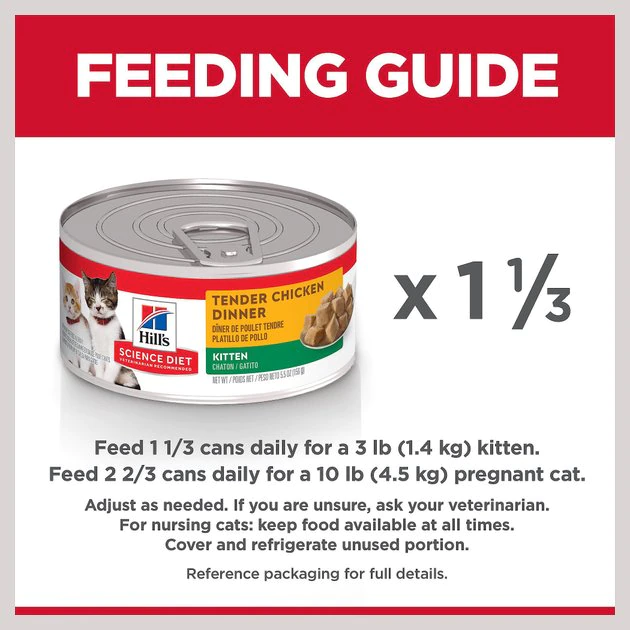 Hill's Science Diet Kitten Tender Chicken Dinner Canned Cat Food 8 Hill's Science Diet Kitten Tender Chicken Dinner Canned Cat Food - Image 8