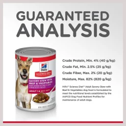 Hill's Science Diet Adult Savory Stew with Beef & Vegetables Canned Dog Food -Science Diet || Exotic Nutrition Sales 52789 PT6. SY630 V1598146858