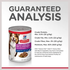 Hill's Science Diet Adult 7+ Savory Stew with Beef & Vegetables Canned Dog Food -Science Diet || Exotic Nutrition Sales 52802 PT6. SY630 V1598150758