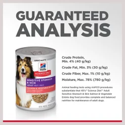 Hill's Science Diet Adult Sensitive Stomach & Skin Grain-Free Salmon & Vegetable Entree Canned Dog Food -Science Diet || Exotic Nutrition Sales 74199 PT7. SY630 V1612829792