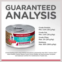 Hill's Science Diet Adult Healthy Cuisine Seared Tuna & Carrot Medley Canned Cat Food -Science Diet || Exotic Nutrition Sales 94010 PT6. SY630 V1598146004