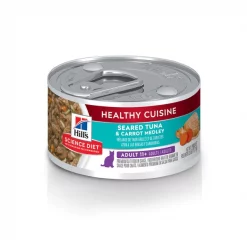 Science Diet || Exotic Nutrition Sales 5 Hill's Science Diet Adult 11+ Healthy Cuisine Seared Tuna & Carrot Medley Canned Cat Food
