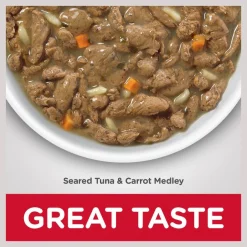 Hill's Science Diet Adult 11+ Healthy Cuisine Seared Tuna & Carrot Medley Canned Cat Food -Science Diet || Exotic Nutrition Sales 94012 PT5. SY630 V1598157397
