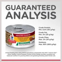 Hill's Science Diet Kitten Healthy Cuisine Roasted Chicken & Rice Medley Canned Cat Food -Science Diet || Exotic Nutrition Sales 94018 PT6. SY630 V1598141460